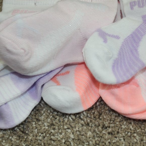 Puma Superlite Anklet Socks Baby Infant Girl 6-Pack Size 0-12 12-24 M Months NWT - Picture 3 of 3